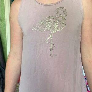 lavender flamingo tank top